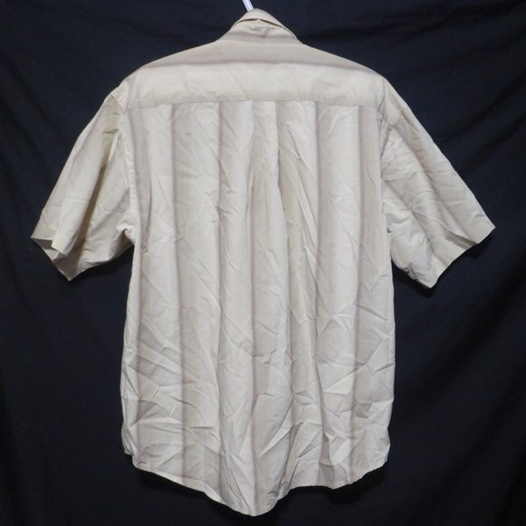 VAN HEUSEN, large, striped short sleeve button down shirt with pocket, GUC - Picture 2 of 13